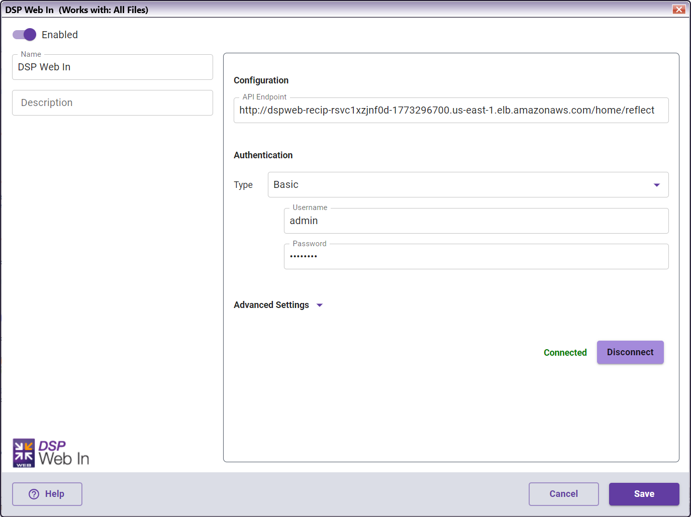 DSP Web In Node Connected