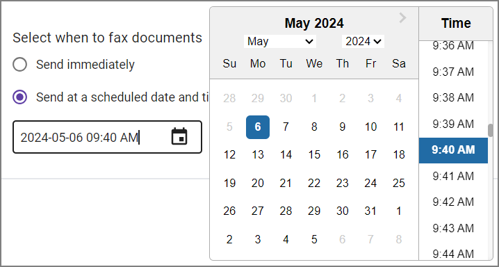 InterFAX Calendar