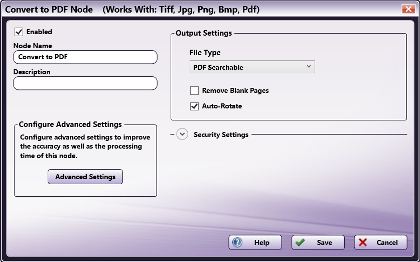 Convert To PDF Node