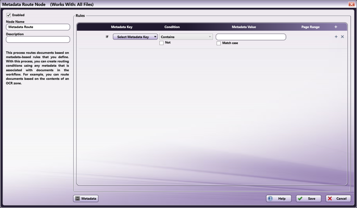 Metadata Route Node