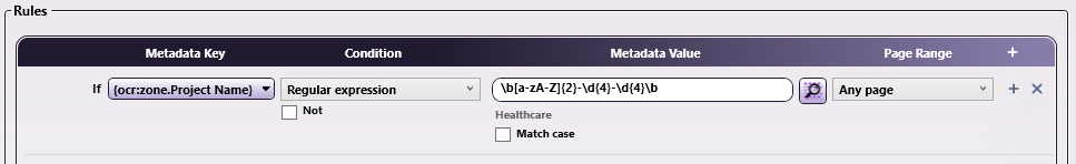 Using Pattern Matching with Regular expression Condition