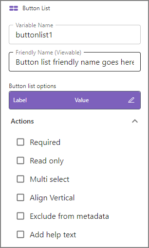 Button List Panel