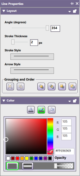 Line Properties Panel